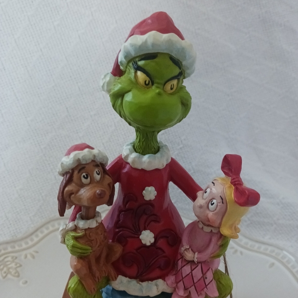 Jim Shore The Grinch Dr Seuss with Max and Cindy Lou - Green, Red, Pink - Picture 5 of 10